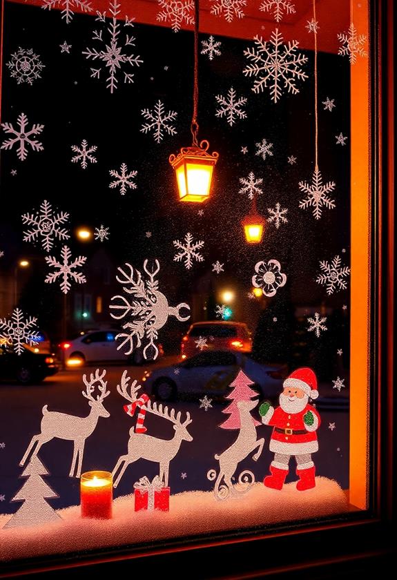 festive seasonal window decorations