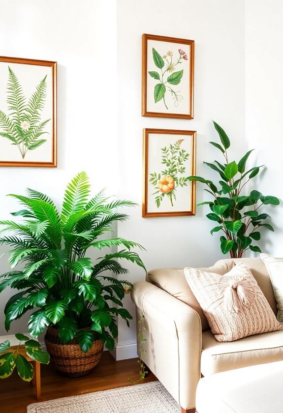 floral artwork collection display