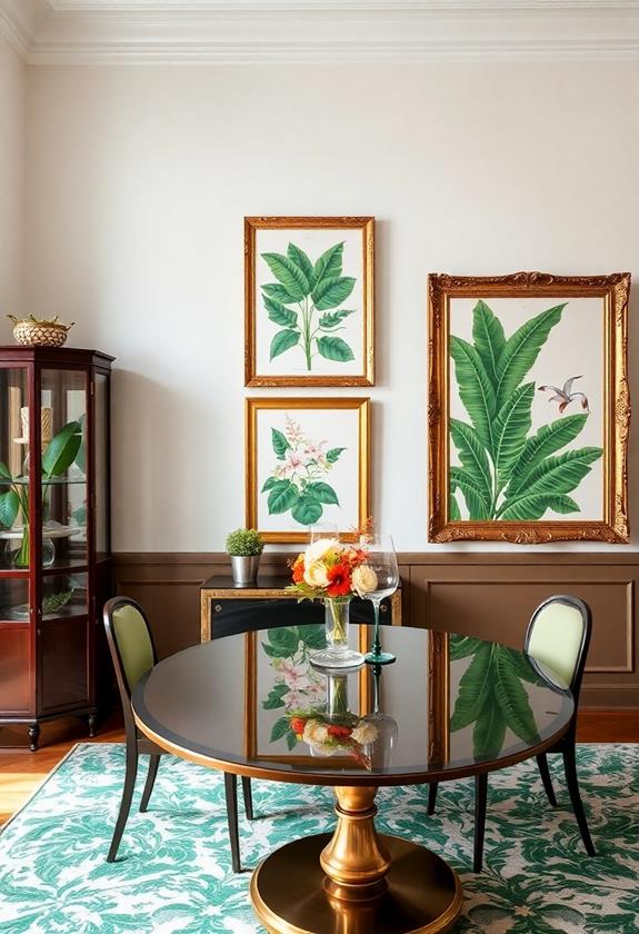 floral artwork collection display