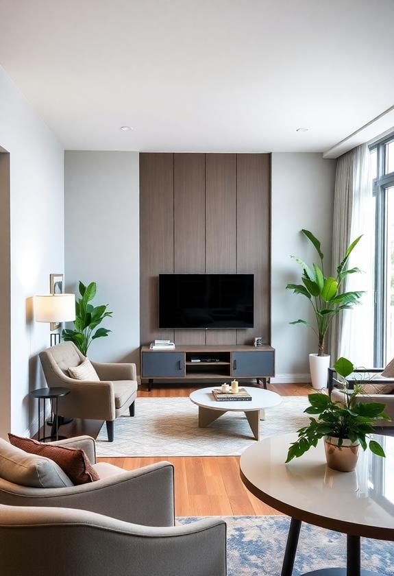 furniture arrangement defines zones