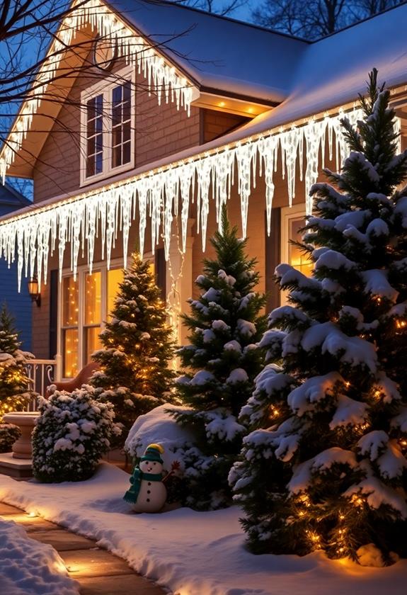 glowing winter decor display