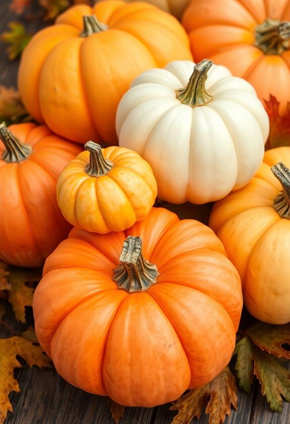 gradient colored decorative pumpkins