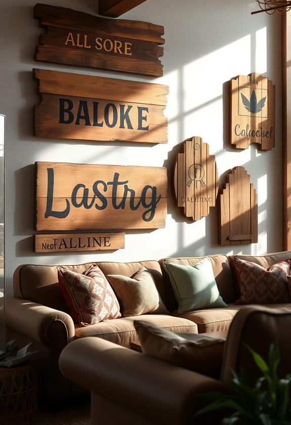 handcrafted rustic wooden signs