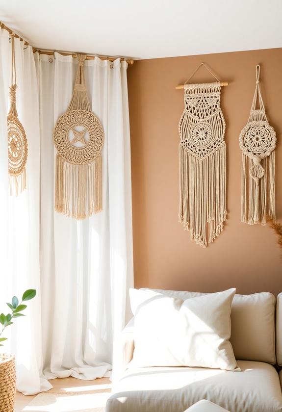 handcrafted textile wall art