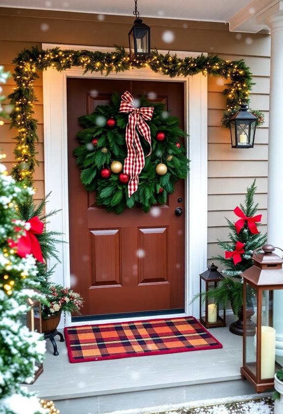 holiday decorated entrance