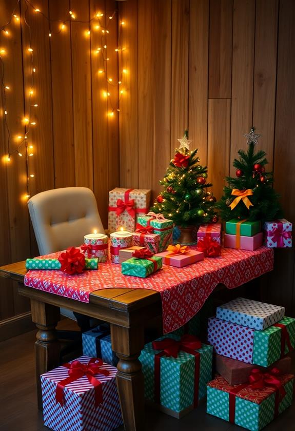 holiday gift wrapping corner