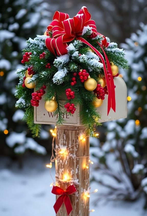 holiday themed mailbox transformation