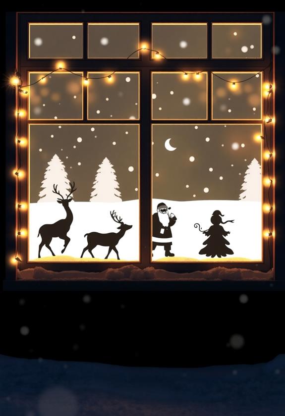 holiday themed window decorations