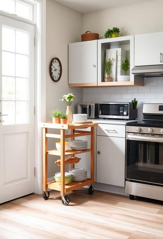 include a wheeled cart