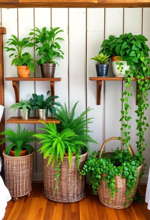indoor plant arrangement showcase