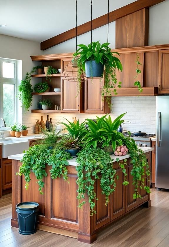 lush plant arrangement showcase