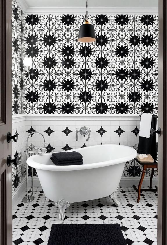 monochrome geometric wallpaper design
