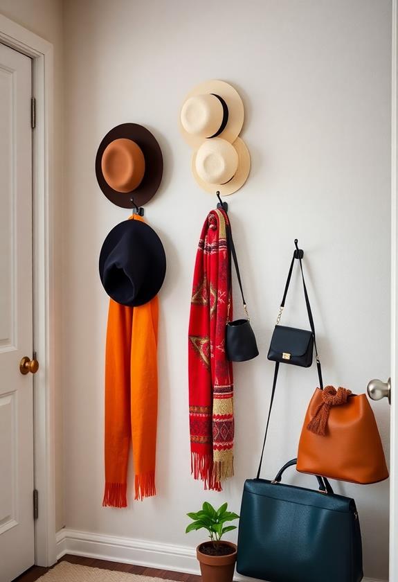 organize with wall hooks