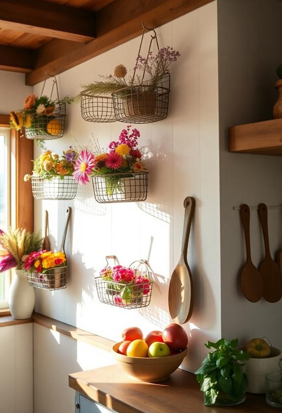 organizing with wire baskets