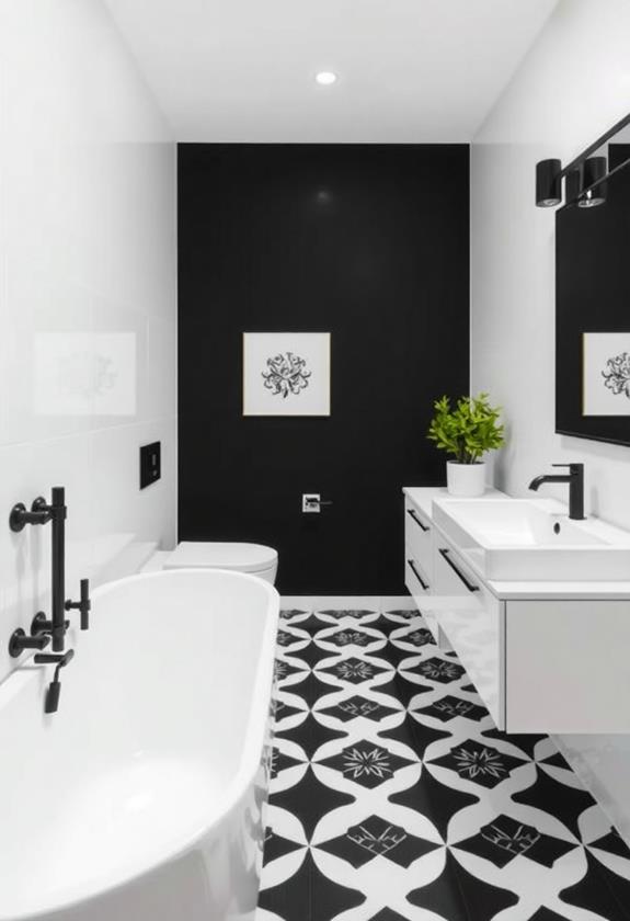 patterned geometric floor tiles