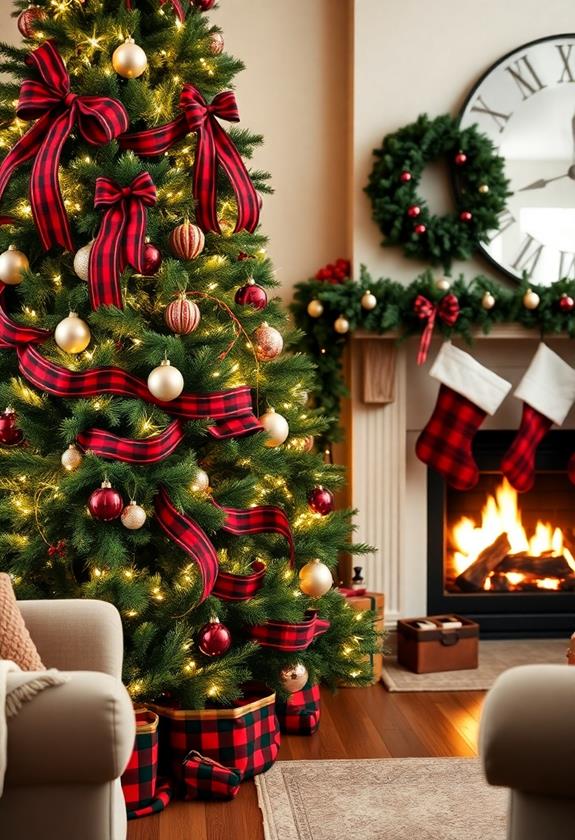 plaid patterned decorative elements