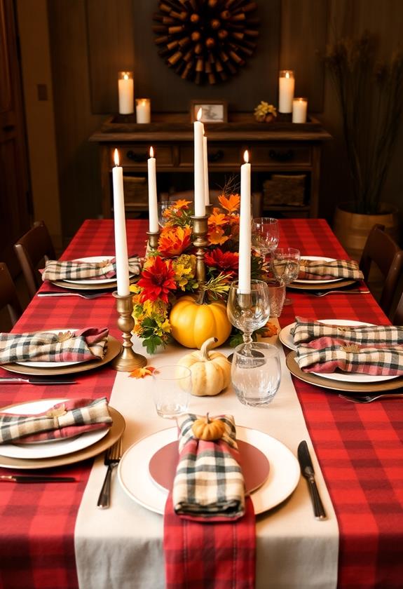 plaid patterned tablecloths collection