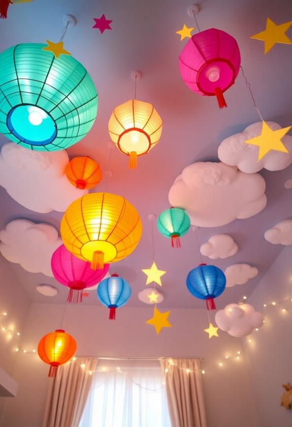 playful ceiling artwork installations