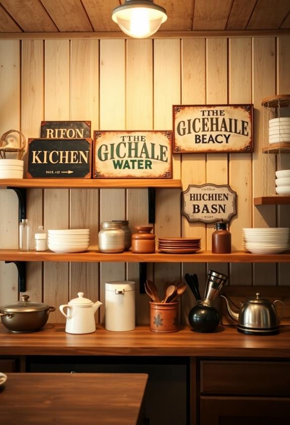 retro advertising displays