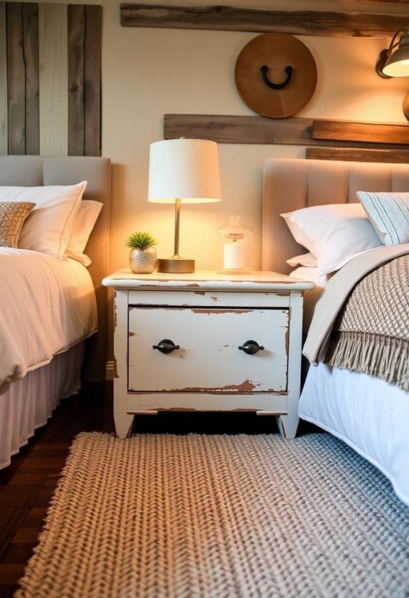 rustic distressed wood nightstands