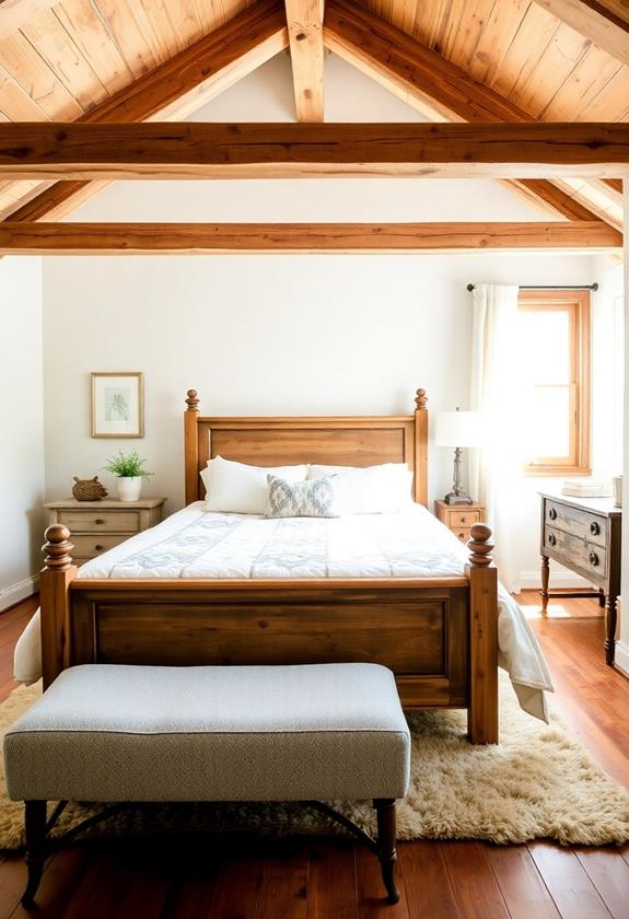 rustic exposed timber beams