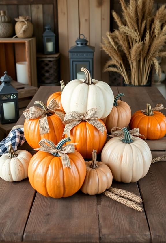 rustic farmhouse decor pumpkins