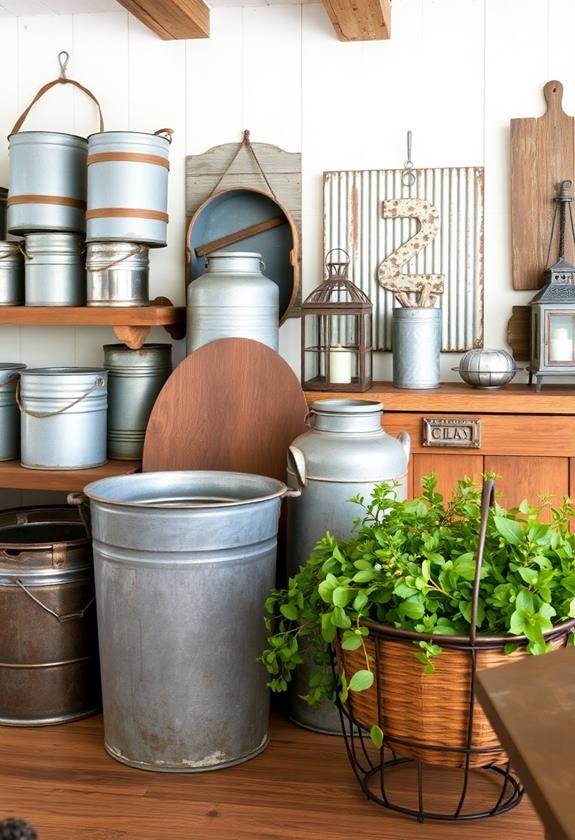 rustic galvanized metal decor