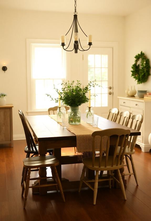 rustic wooden dining table