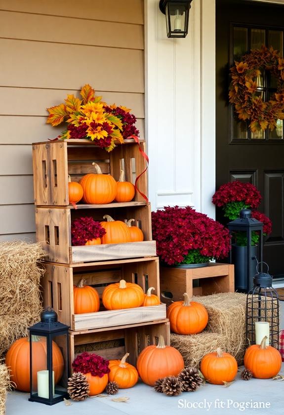 rustic wooden display crates