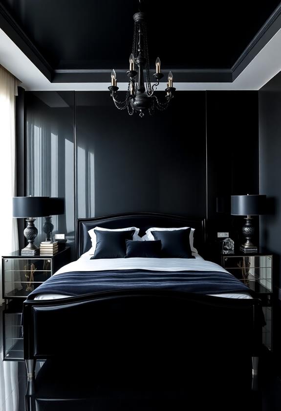 shiny dark reflective finishes