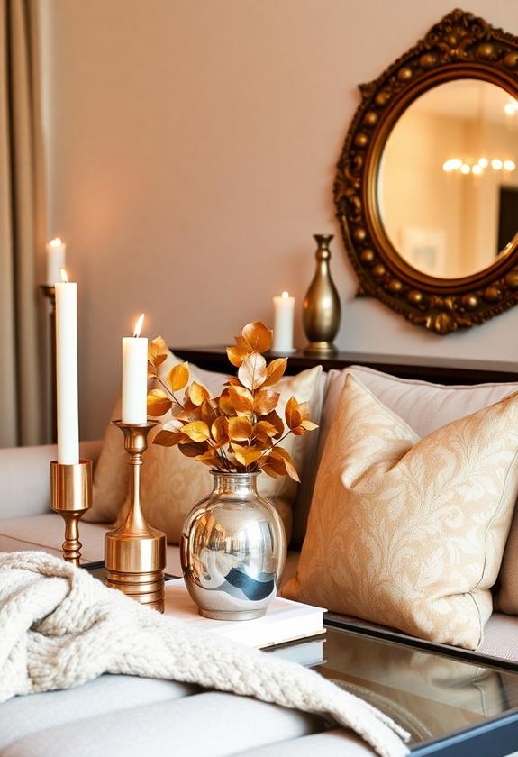 shiny decorative features