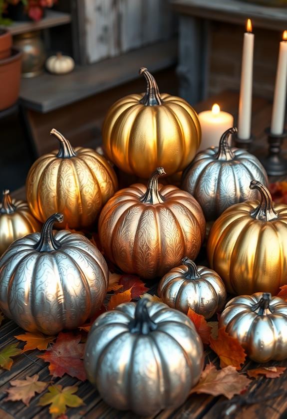 shiny enchanted autumn gourds