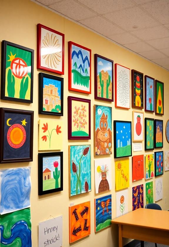 showcasing student artwork exhibition