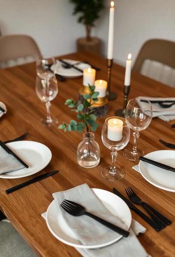 simple elegant dining arrangements