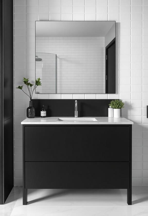sleek black bathroom furniture