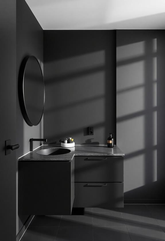 sleek dark interior design