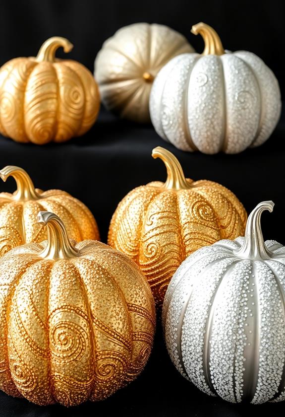 sparkly decorative halloween pumpkins