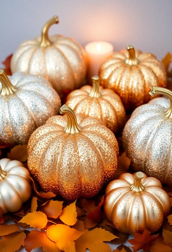 sparkly decorative halloween pumpkins