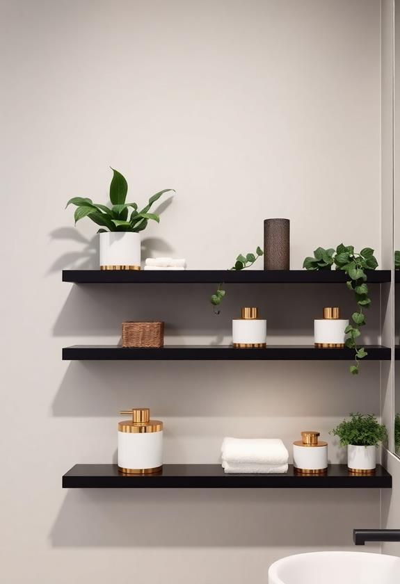stylish black wall shelves