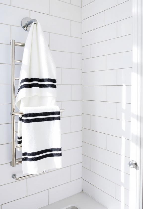 stylish black white striped towels