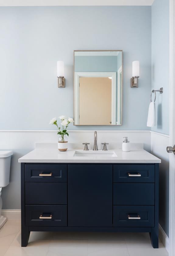 stylish navy bathroom furniture