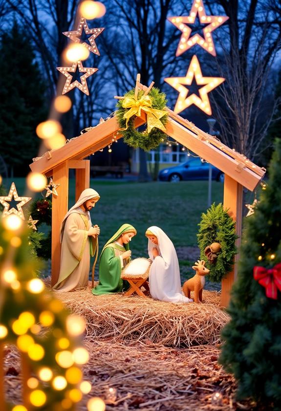 traditional christmas birth display