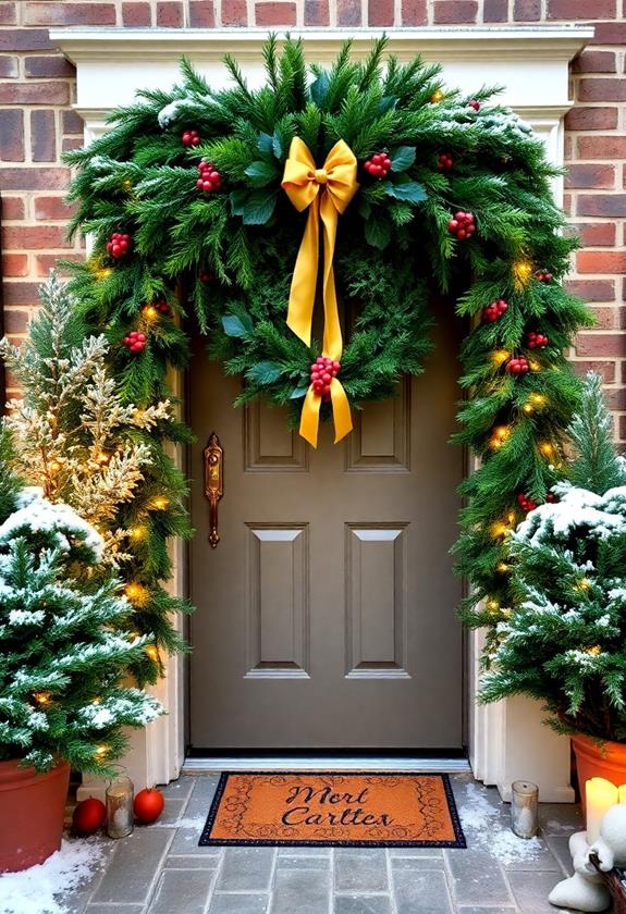 traditional holiday wreath arrangement