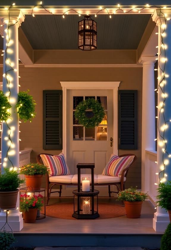 twinkling decorative string lights
