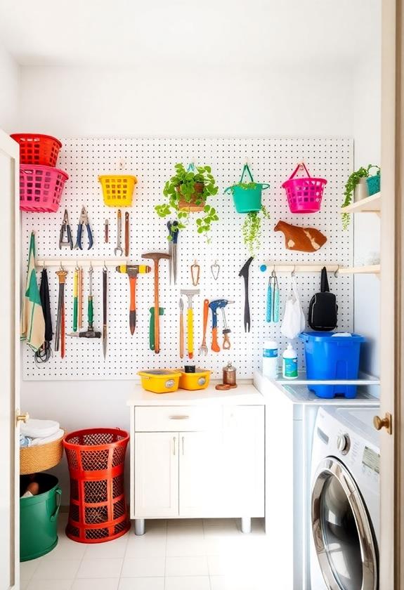 utilize a pegboard creatively