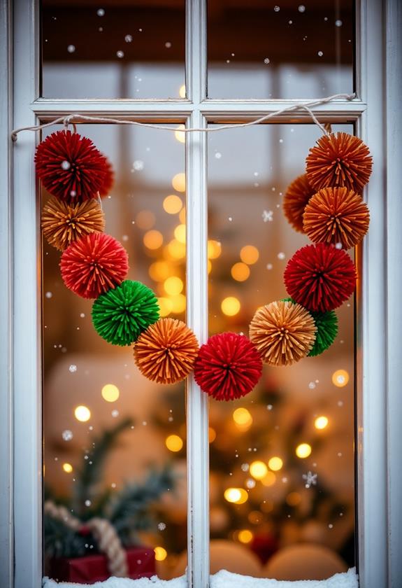 vibrant decorative pom poms