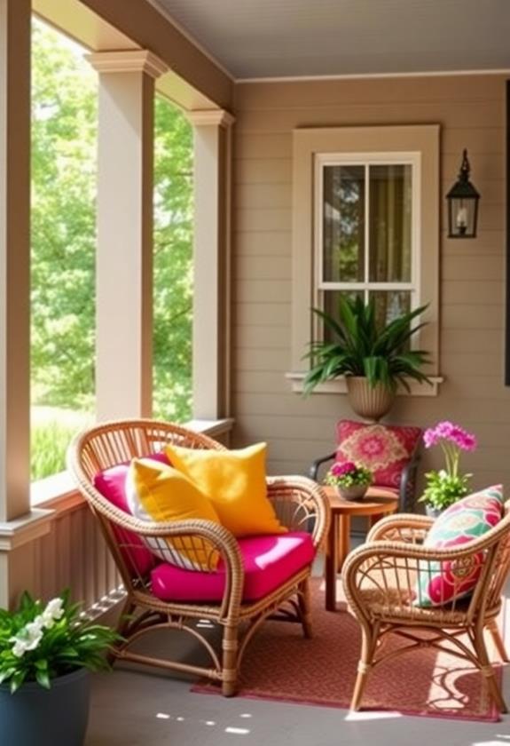 vibrant decorative seat cushions