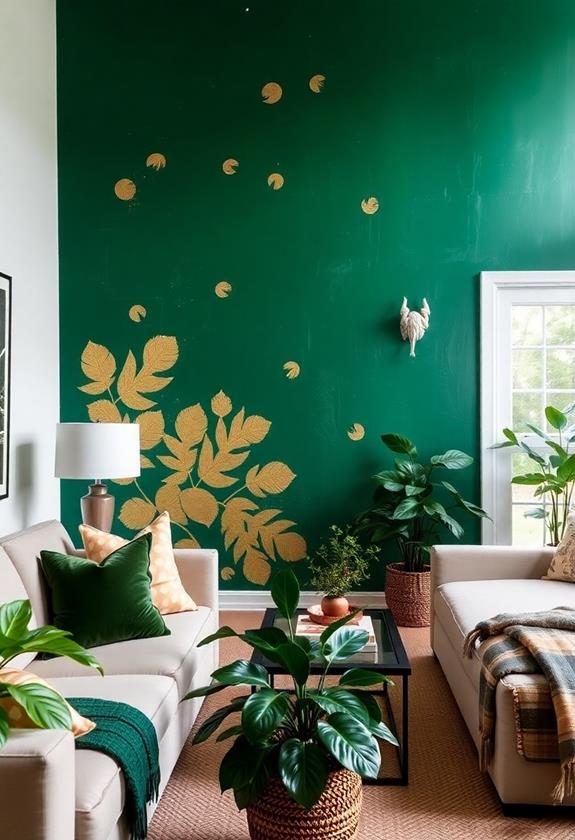 vibrant feature wall color