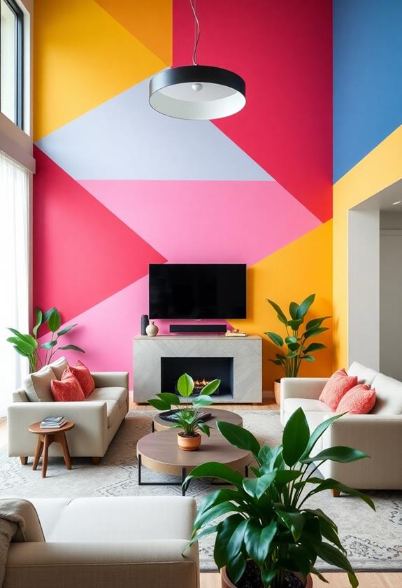 vibrant geometric wall designs