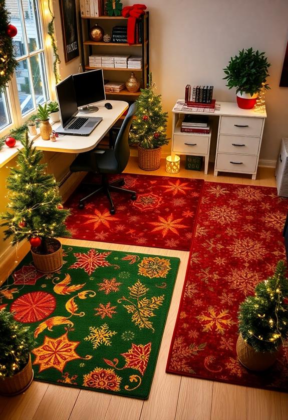 vibrant holiday floor decor